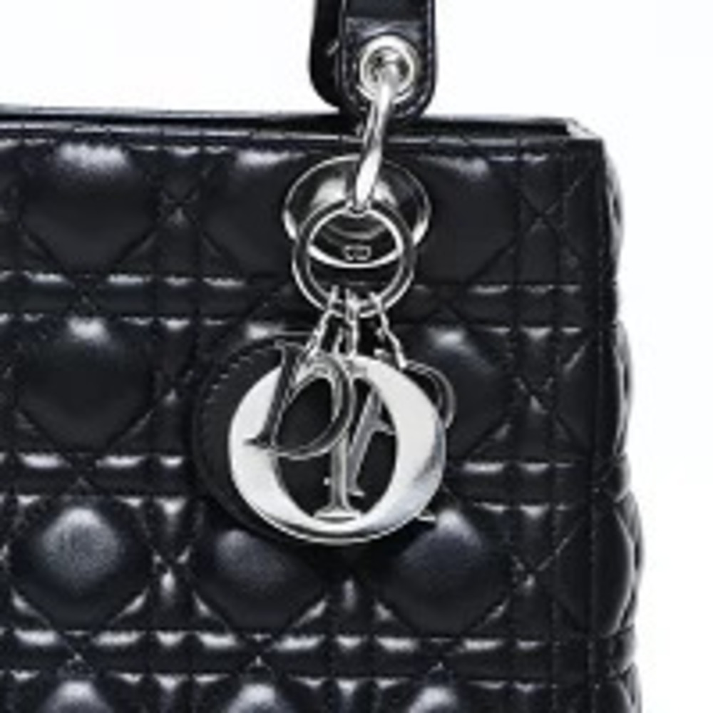 Christian Dior Lady Leather Shoulder Bag Black - Picture 9 of 13